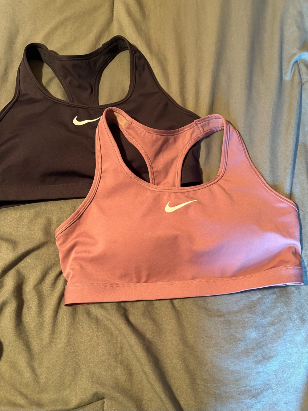 Nike Womens Medium-Impact Racerback Sports Bras- Pink and black